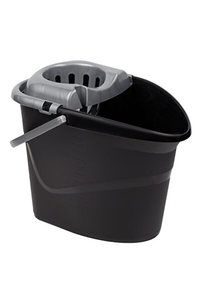 SHOPIENS Plastic Mop Bucket, 15L Capacity, Black, Grey Squeezer, MYONNA IT & E- COMMERCE