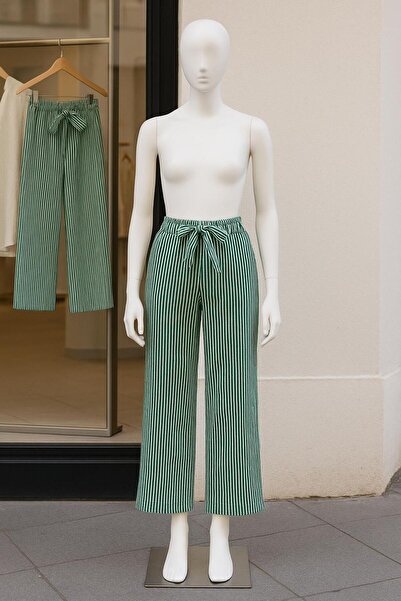 Esterella kız çocuk ispanyol paça bürümcük çizgili pantolon /kız çocuk bol paça pantolon/ çizgili pantolon