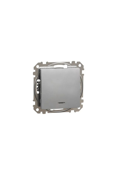 SCHNEIDER Sedna Standard Switch, Aluminum Finish, Silver, IP20