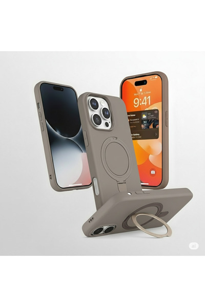 Kipgsm İphone 13 Pro Max Uyumlu Kılıf Magsafe Şarj Destekli Açılır Standlı Çi...