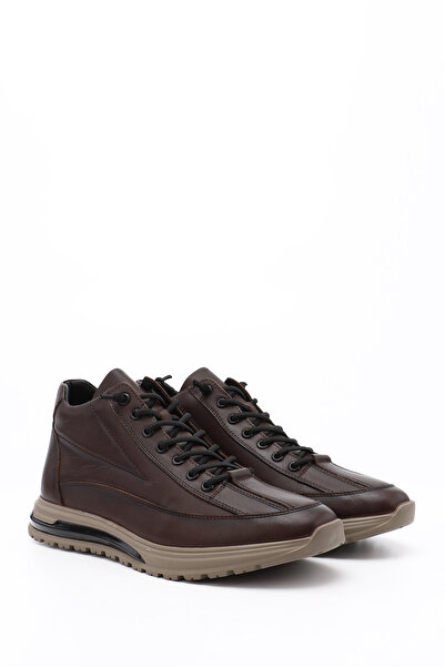 GÖNDERİ(R) Men's Brown Zippered Genuine Leather Outdoor Boots