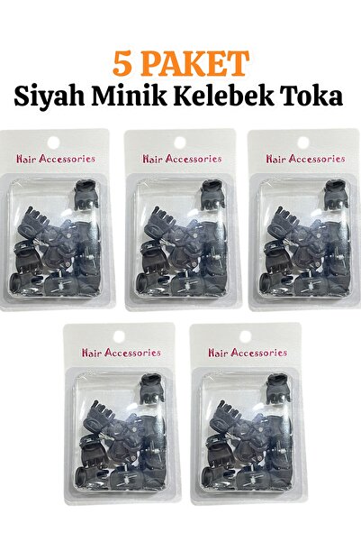 JANRA WORLD Pachet de 5 agrafe negre tip fluture – Ornamente pentru păr, Util...