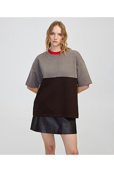 İpekyol Contrast Collar Colorblock Sweatshirt