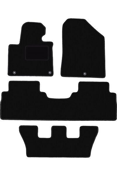 Wielganizator Covorașe auto din velur negru pentru: Kia Sorento III cu 7 locu...