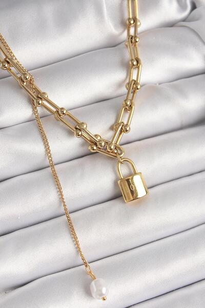 N!da Jewelry قلادة بسلسلة تيفاني الفولاذية مع قفل