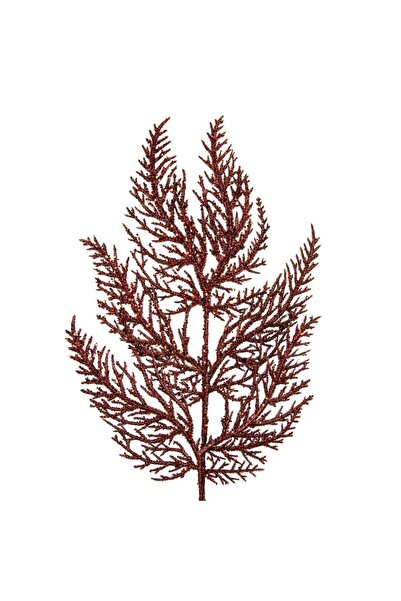 SHOPIENS Christmas Decorative Branch - Fern, Brown Glitter, 47 cm
