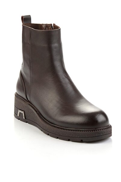 Bambi Kahve Hakiki Deri Kadın Bot & Bootie K02717251903