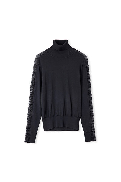 İpekyol Tül mix balıkçı yaka triko