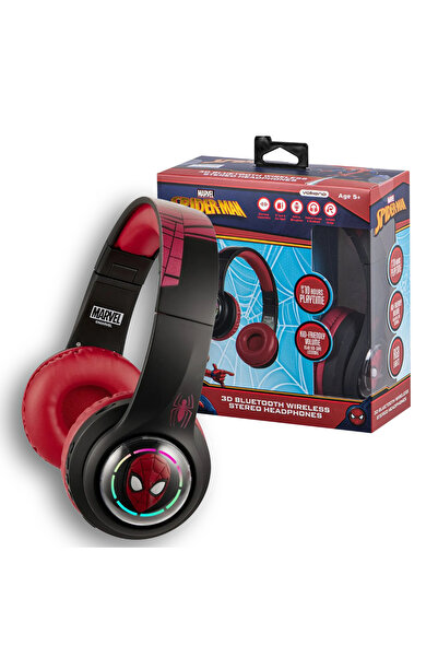 SMD-Volkano Marvel Spiderman Kids 3D Wireless Bluetooth Stereo Headphones | 10 Hour Playtime | Foldable Headset