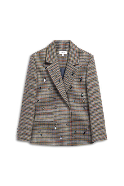 Twist Karma Accessoryed Hawkbeak Pattern Blazer