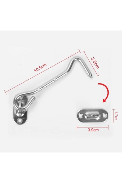 SHOPIENS Metal Door/Window Latch, 10.5x3.5 cm, Silver - MYONNA