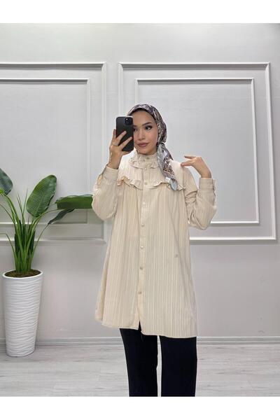moda acar Firfir Detailed Burumcuk Fabric Tunic
