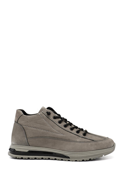 GÖNDERİ(R) Men's Gray Nubuck Zippered Genuine Leather Outdoor Boots