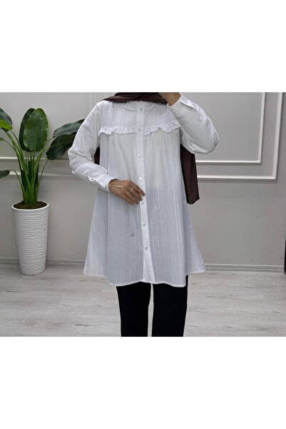 moda acar Firfir Detailed Burumcuk Fabric Tunic