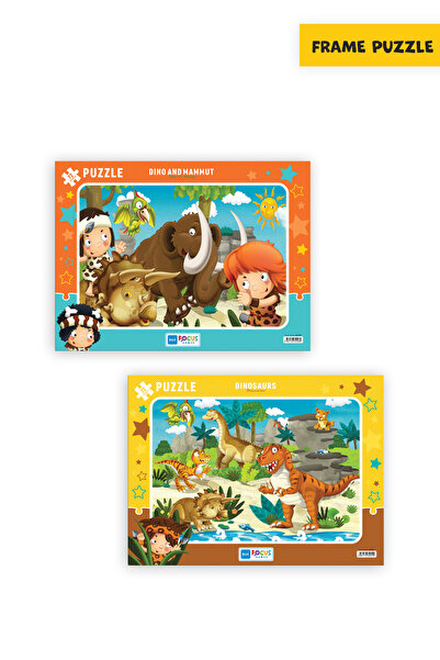 Blue Focus 2 ADET 72 PARÇA ÇOCUK PUZZLE DİNO VE MAMUT VE DİNOZORLAR