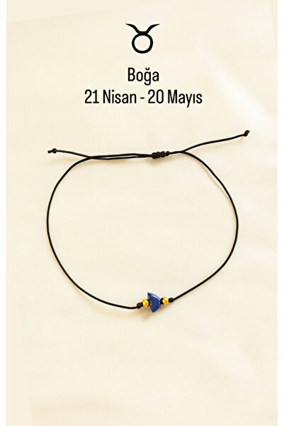 Femenino Boğa Burcu Gerçek Doğal Lapis Lazuli Taşlı Şans Bilekliği - Özel Kutulu