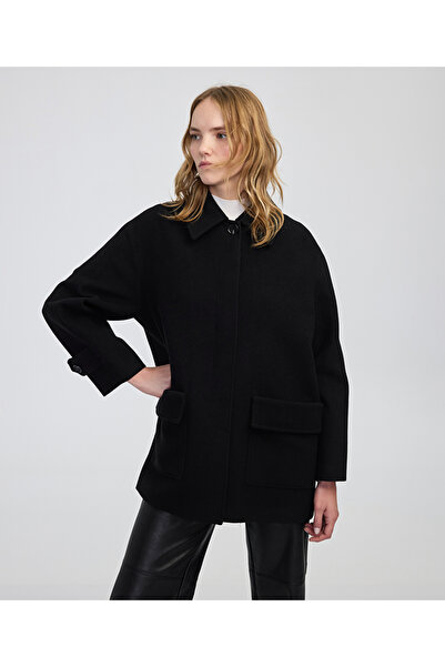 İpekyol Geniş cepli kaşe kaban