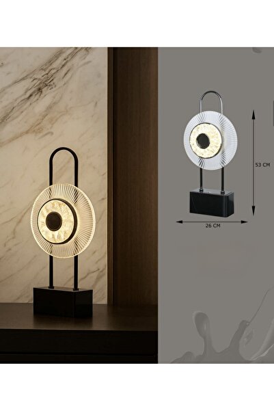 Cristalin Aydınlatma Platinum Decorative Lux Table Lamp with Marble Base