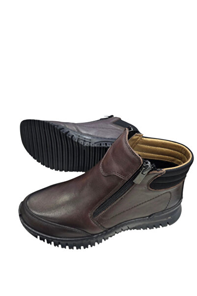 Özkan Ayakkabı SİYAH TAM ORTOPEDİK HAKİKİ DERİ LASTİKLİ FERMUARLI KEMİK ÇIKINTISINA ÖZEL KIŞLIK KADIN ANNE BOT