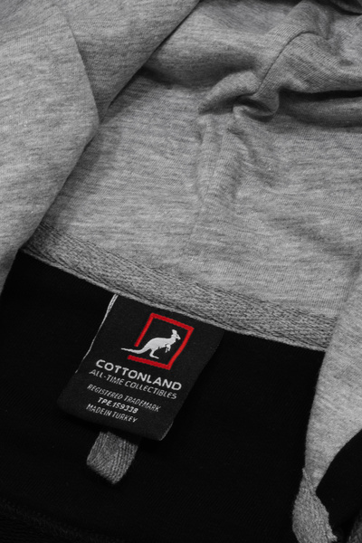 Cottonland Women's Olivia Regular Fit Three Thread Non-Fleece Hooded Cotton Sweat Coat Black