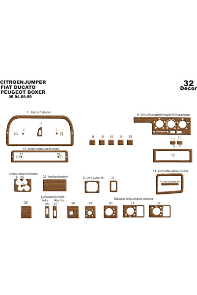 Marscockpitdesign غطاء كونسول توربيدو لسيارات بيجو بوكسر وجامبر ودوكاتو 1994-...