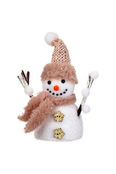 SHOPIENS Figurină decorativă de Crăciun, om de zăpadă, spumă albă cu căciulă ...
