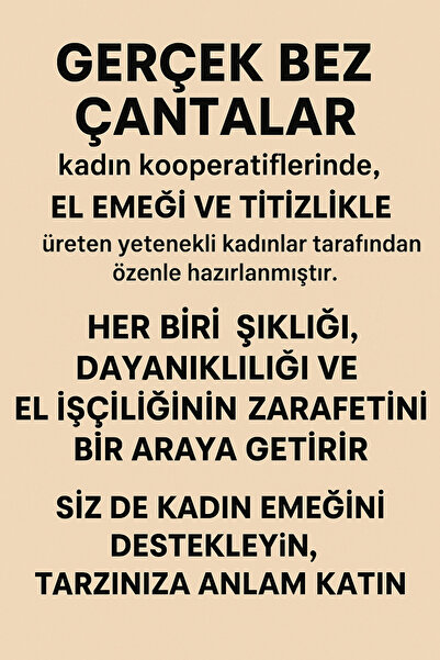 COLORPAK EL YAPIMI KETEN BEZ ÇANTA CEPLİ 34x34 cm