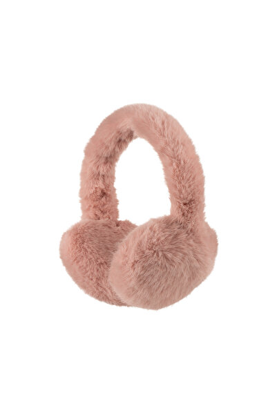 Nordbron Women's Pink Plain Soft Winter Ear Muffs Plush Textured Foldable Stylish Elegant Fluff