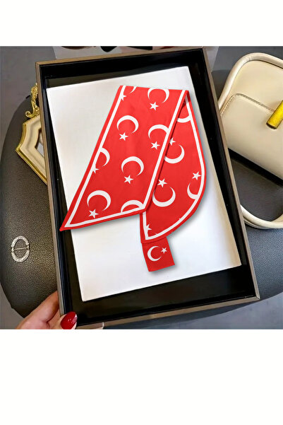 nurfemina Stylish Women's Tie Scarf with Turkish Flag Pattern 10 Pcs