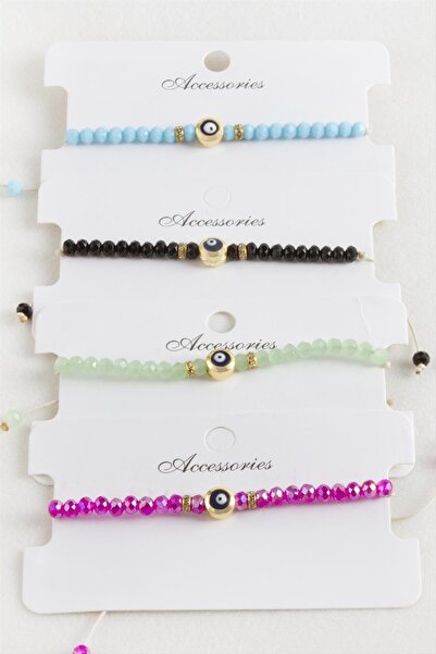 SiHako سوار نزار كريستال مكرامية من الخيط 6 مم