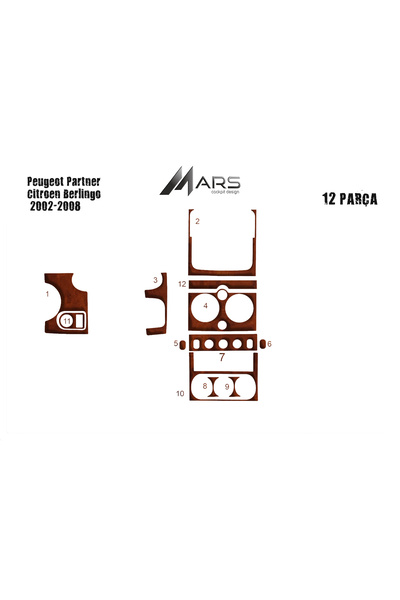 Marscockpitdesign غطاء كونسول توربيدو لسيارة بيجو بارتنر بيرلينجو 2002-2008 1...
