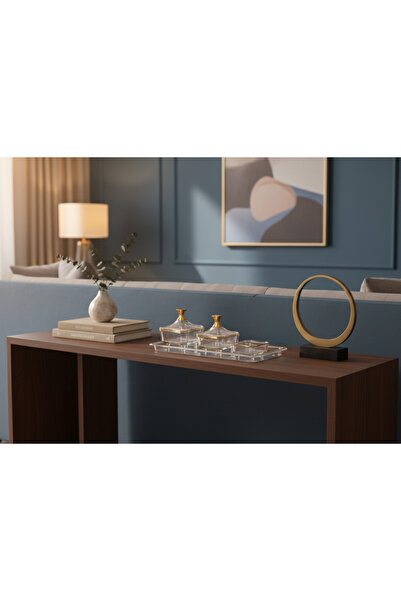 ALSAIF KITCHEN Luxury 4-piece gilded acrylic date and fruit bowl set - serving tray with 2 lidded boxes and a date and seed bowl