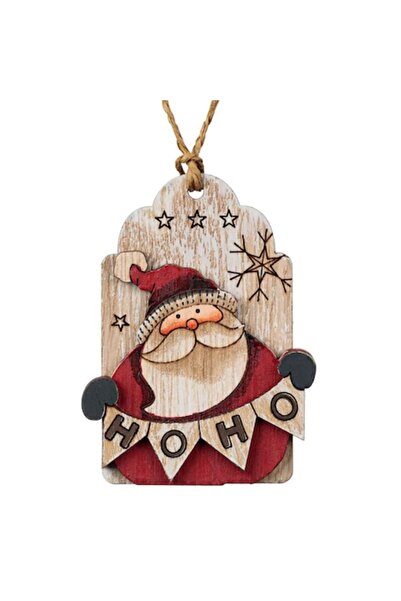 SHOPIENS Χριστουγεννιάτικο Στολίδι Δέντρου, Vintage Ξύλινη Ετικέτα, Άγιος Βασ...