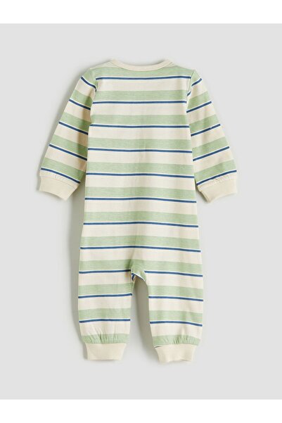 LC Waikiki Lcw Baby Zipper Closure Striped Baby Boy Romper