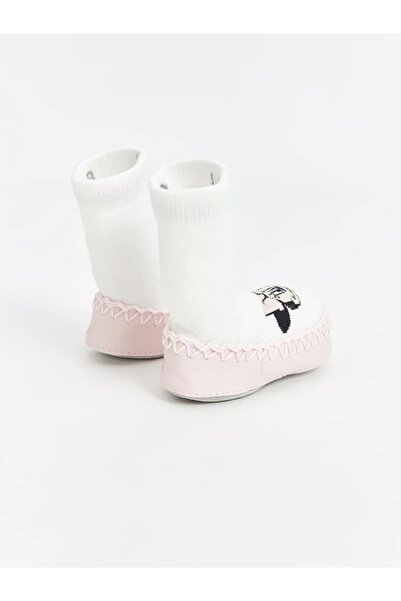 LC Waikiki LCW baby Ekru Minnie Mouse Baskılı Kız Bebek Ev Çorabı - 24 -36 AY - 22/24 NUMARA