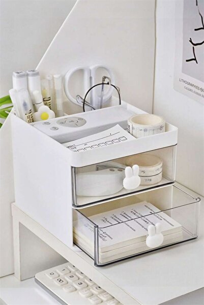 Bayev 2 τεμάχια Popsy 2-συρταριών οργανωτής μακιγιάζ - Οργανωτής καλλυντικών με διαχωριστικά χώροι για πινέλα και καλλυντικά