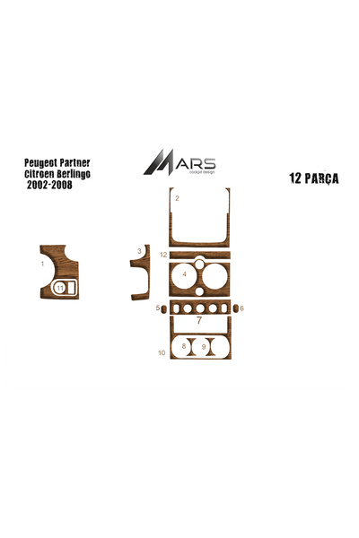Marscockpitdesign غطاء كونسول توربيدو لسيارة بيجو بارتنر بيرلينجو 2002-2008 1...