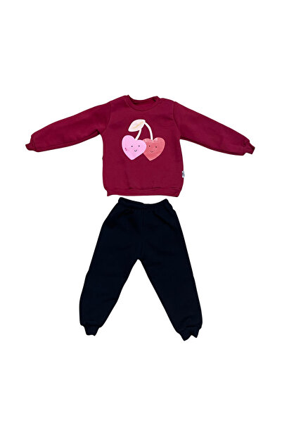 OEM Момичешки тоалет "Сладки череши" - блуза с щампа на череши и черни панталони