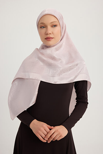 Wafa A1111 Ζακάρ Γυαλιστερό Σατέν Κασκόλ 110x110cm - Πούδρα