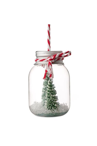 ANTBRO Christmas Tree Ornament - Transparent Jar Model with Metal Lid, Height 7cm