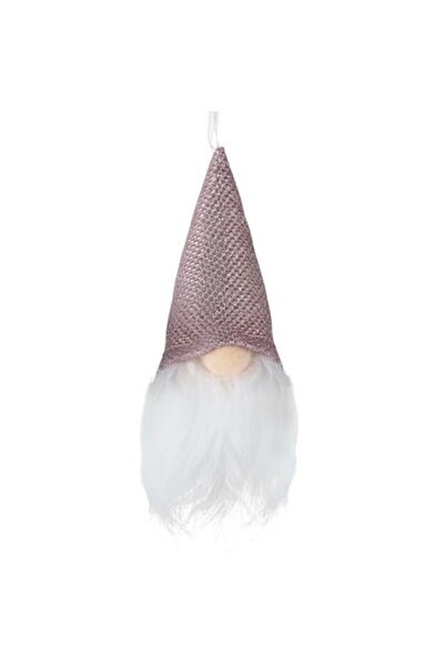 OEM Christmas Tree Ornament - Gnome Figurine with Iridescent Pink Hat Ø5x9cm