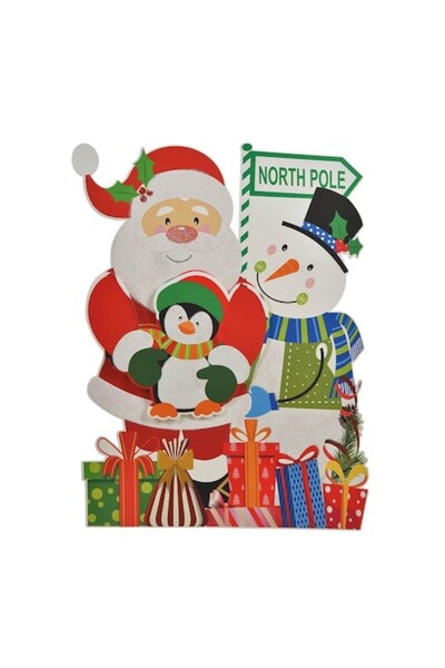 SHOPIENS Autocolant decorativ de Crăciun, 3D, multicolor, 30x40 cm, hârtie