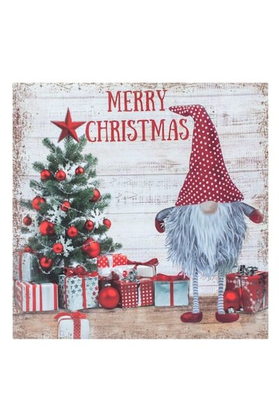 SHOPIENS Χριστουγεννιάτικος Διακοσμητικός Τετράγωνος Δίσκος Gnome, Πλαστικός,...