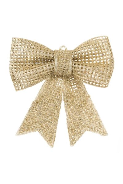 SHOPIENS Fundă decorativă de Crăciun, bej șampanie, sclipici, 13x11 cm - MYONNA