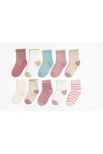 Murat Çorap Set de șosete din bumbac pentru fete (1-2 ani / 3-4 ani) (10 PERE...
