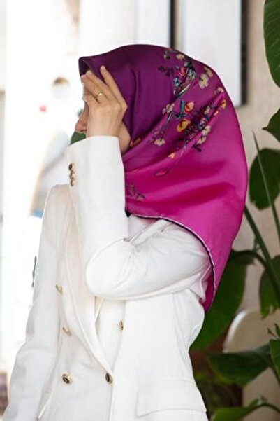 Vissona Μεταξωτό μαντήλι Tivil 60849 - 7 - 0026 Μωβ ροζ σχέδιο