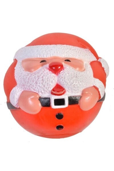 SHOPIENS Jucărie pentru câini, model Moș Crăciun, cauciuc, 8 cm, cu sunet, MY...