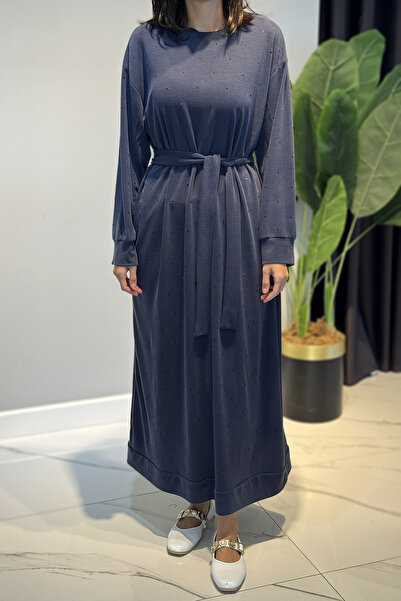 Lale Butik Rochie cu detalii din piatră 92039 Indigo