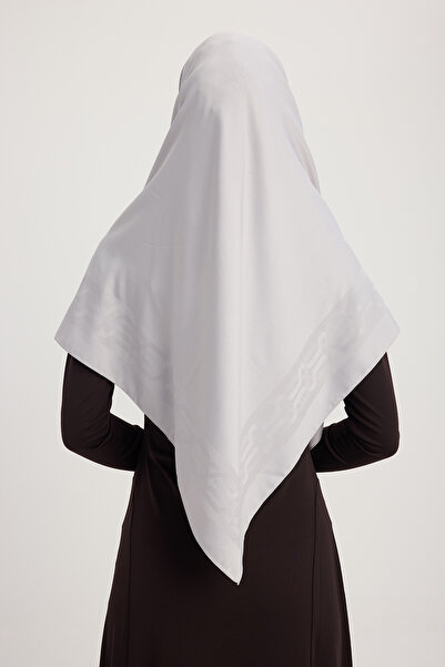 Wafa A1121 Ματ Σατέν Φουλάρι Ζακάρ 110x110cm - Ασημί