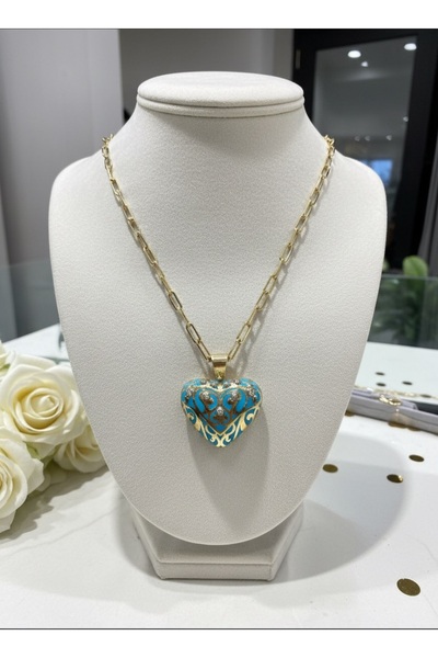 Utku Kuyumculuk 14 AYAR ATAÇ ZİNCİRLİ ÖZEL TASARIM ÇİFT TARAFI MİNELİ BOMBE K...